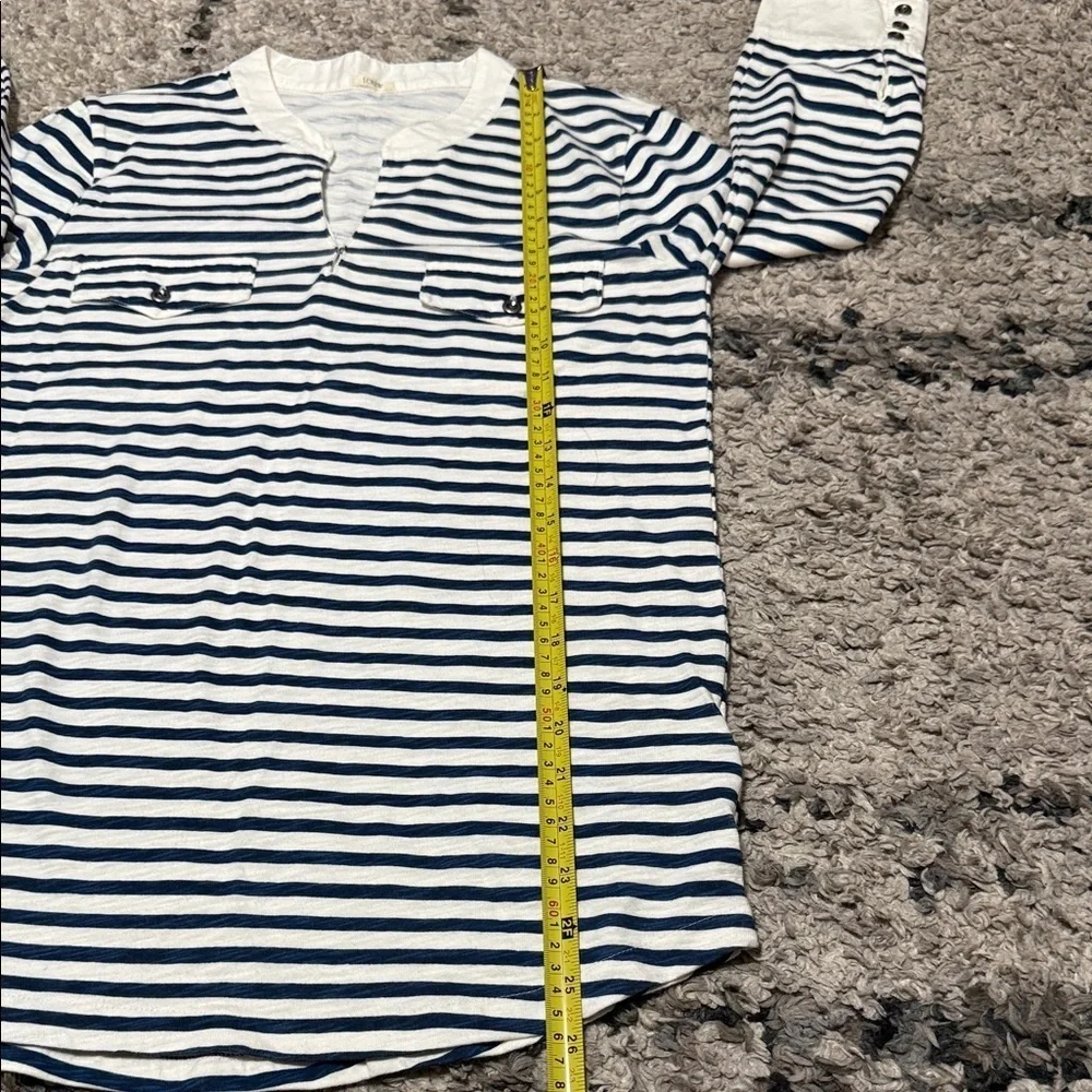 JCrew XS/S Striped Navy and White Shirt